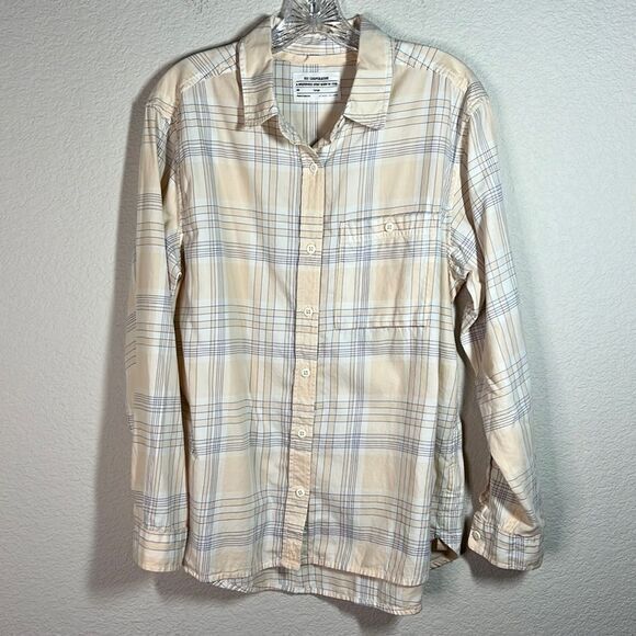 Rei Cooperative Cream Long Sleeves High Low Button‎ Down Shirt Womens Large - Picture 1 of 6